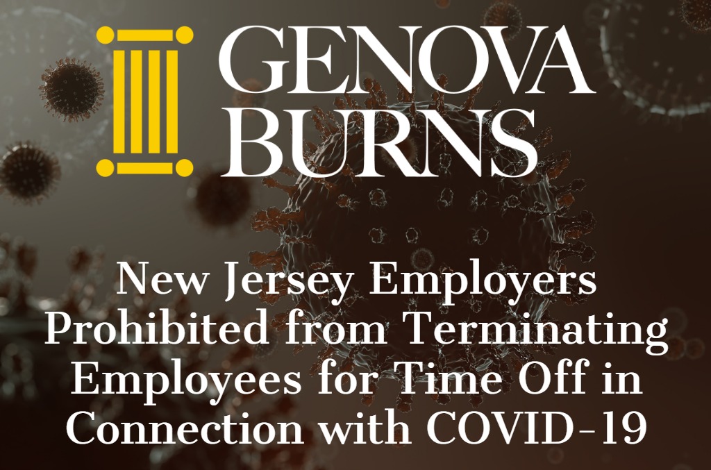 COVID-19 image with Genova Burns LLC logo